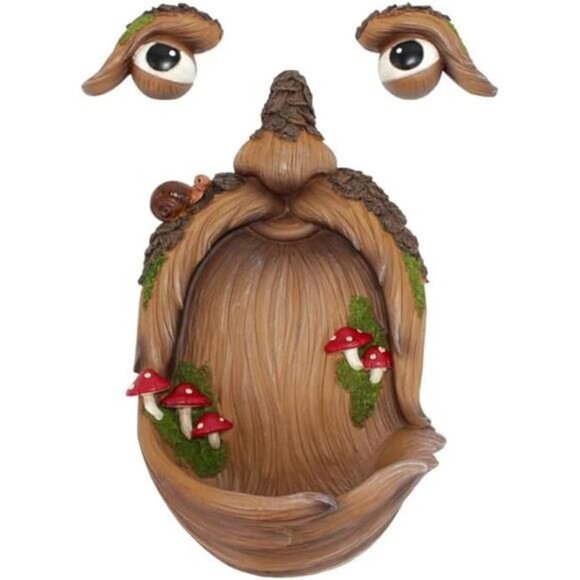 SUQ I OME Large Tree Faces Bird Feeder Decor Outdoor – Tree Hugger Yard Art - Picture 3 of 7